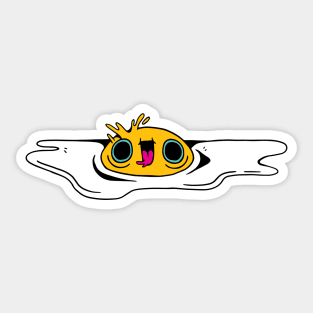 Psychedelic Egg Cartoon Sticker